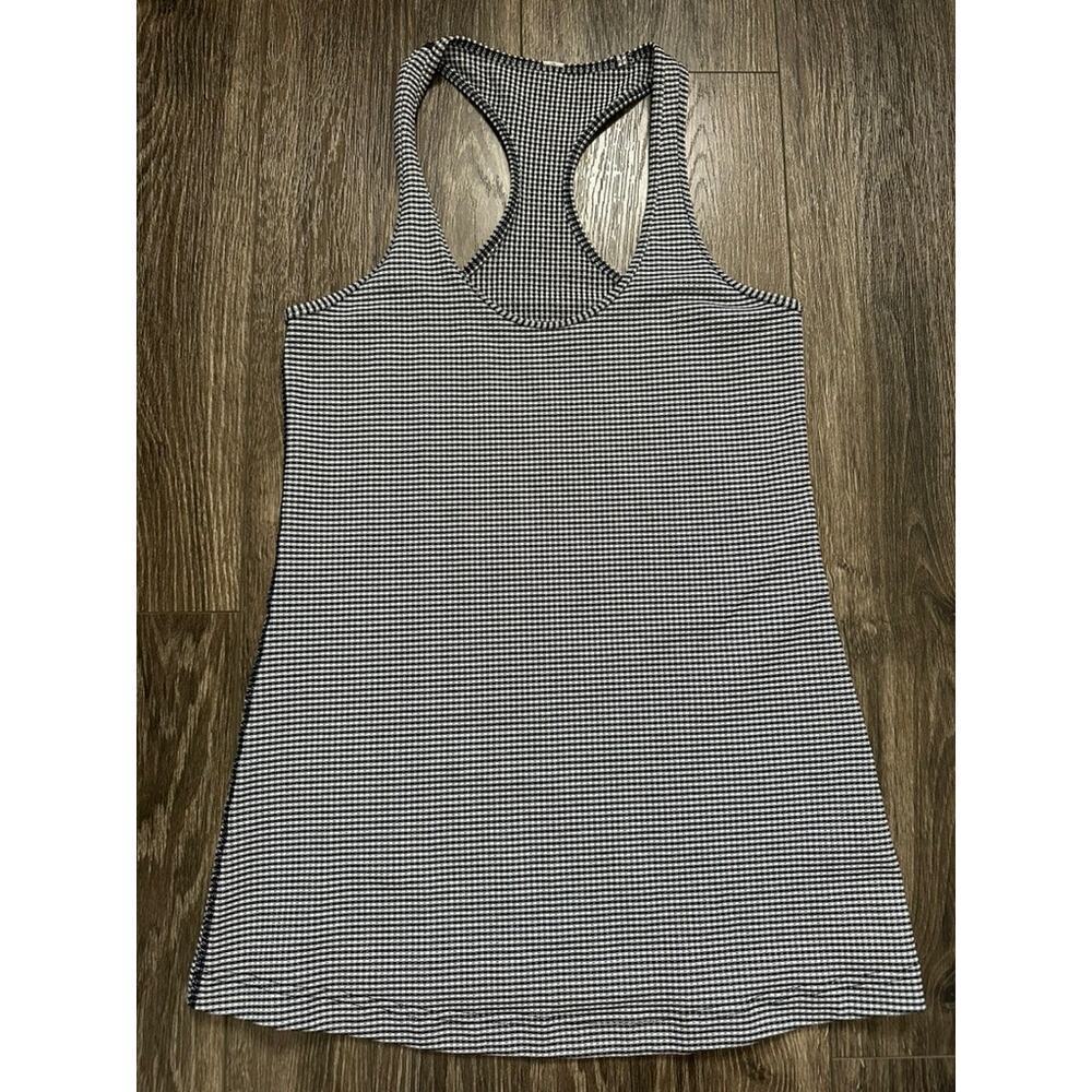Lululemon Cool Racerback Gingham Luon White Black